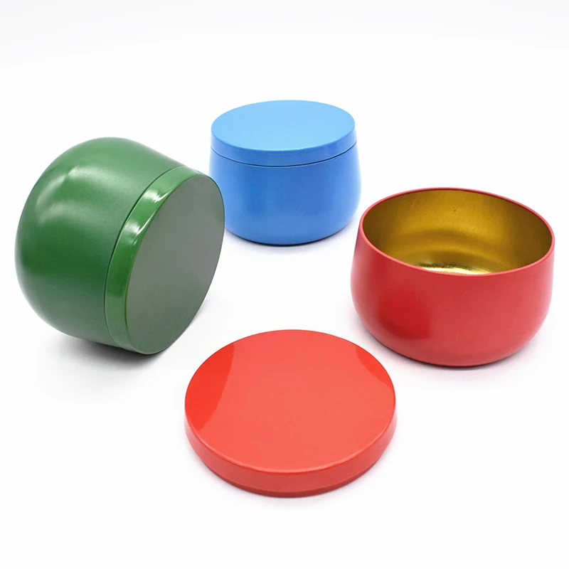 12Pcs 8oz Round Candle Tea Jars With Lid Metal Tin Box Can DIY Aromatherapy Airtight Candle Making Kit Travel Cosmetic Container
