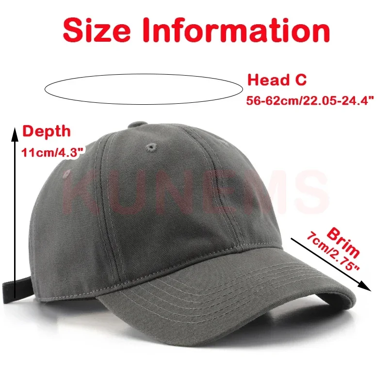 KUNEMS Custom Baseball Caps for Men and Women Design Vintage Style Big Head Baseball Cap Summer Sun Hat Unisex Wholesale