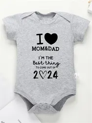 Kocham MAMĘ i DAD Baby Romper