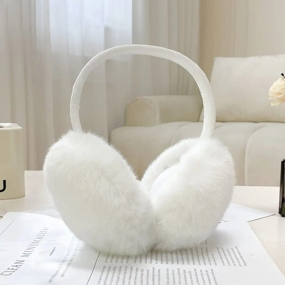 Soft Ear Cap Imitation Fur Earmuffs Solid Color Thicken Foldable Ear Cover Windproof Cold Proof Winter Earmuffs Girl
