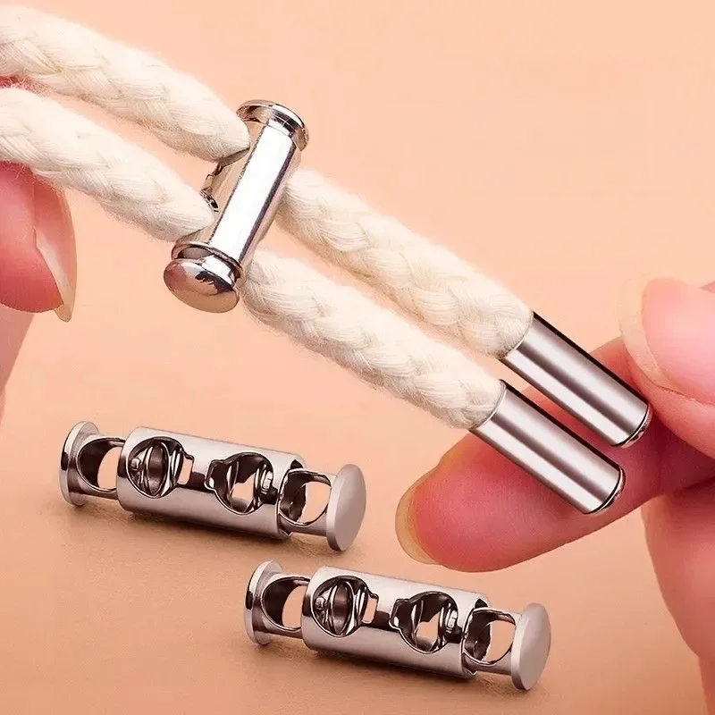 Spring Lock Shoelaces No Tie Shoelace Quick Fixed Lazy Shoelaces DIY For Hoodie Trouser Sweatpant Rope Round Cord Replacement