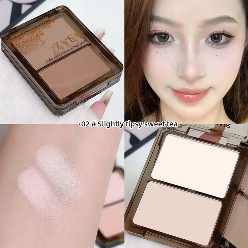 Palette de contouring en surbrillance 3D, poudre pour le visage, surligneur de contour bicolore, éclaircissant naturel, ombre antarctique, Ma T0B2, 256