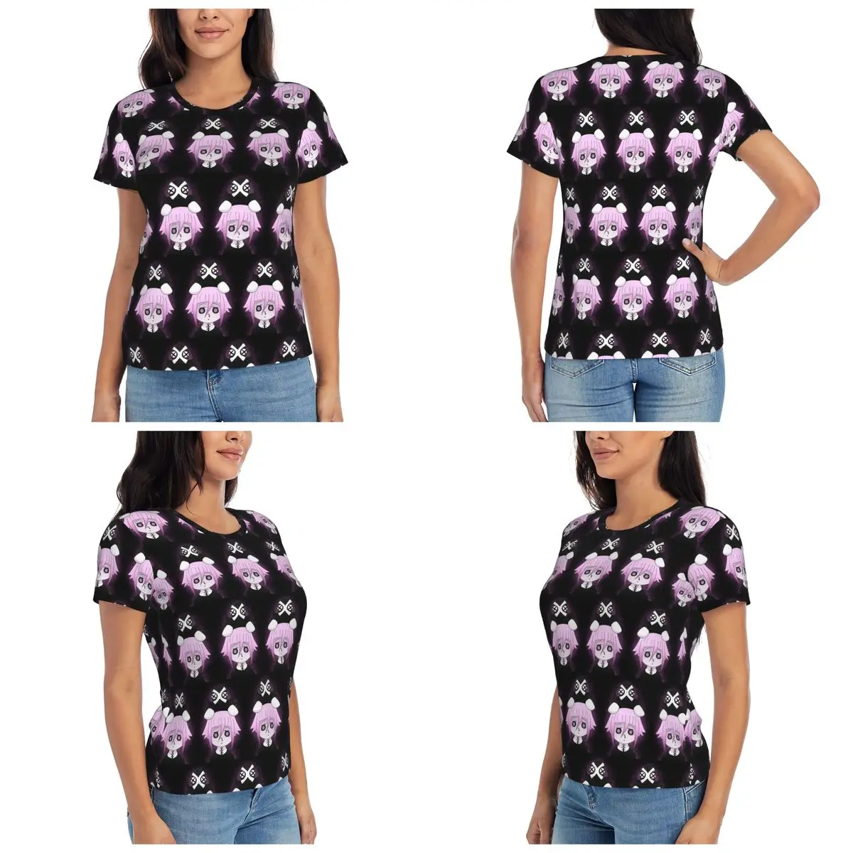 Camiseta Crona y Ragnarok Soul Eater para mujer, camisetas de manga corta, ropa con cuello redondo, camisetas de algodón para verano, ropa de calle