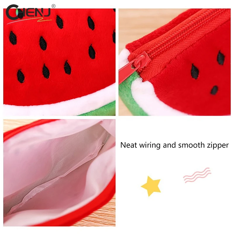 1pcs Creative Watermelon Plush Pencil Case Kawaii Pencilcase School Pen Case Bag Supplies School Box Pencils Pouch Stationery