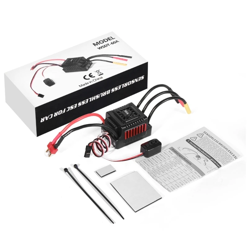 Wasserdichter WSDT 60A bürstenloser Regler ohne für Auto und Quadrocopter, 60a hohe Belastbarkeit mit XT60/T-Steckern