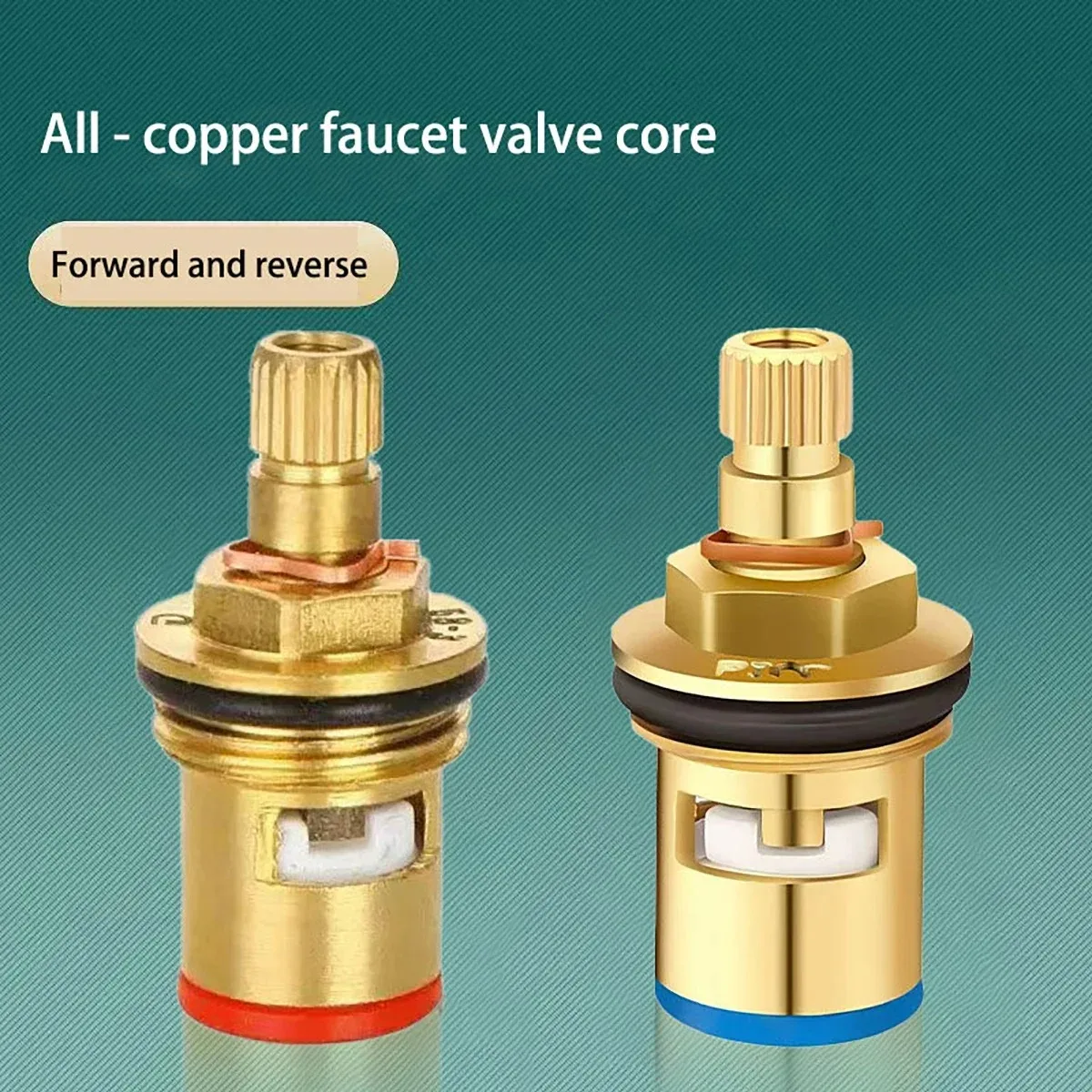 1/2pc Universal Replacement Tap Valves Brass Ceramic Disc Cartridge Inner Faucet Valve for Bathroom, Clockwise or Anti-clockwise