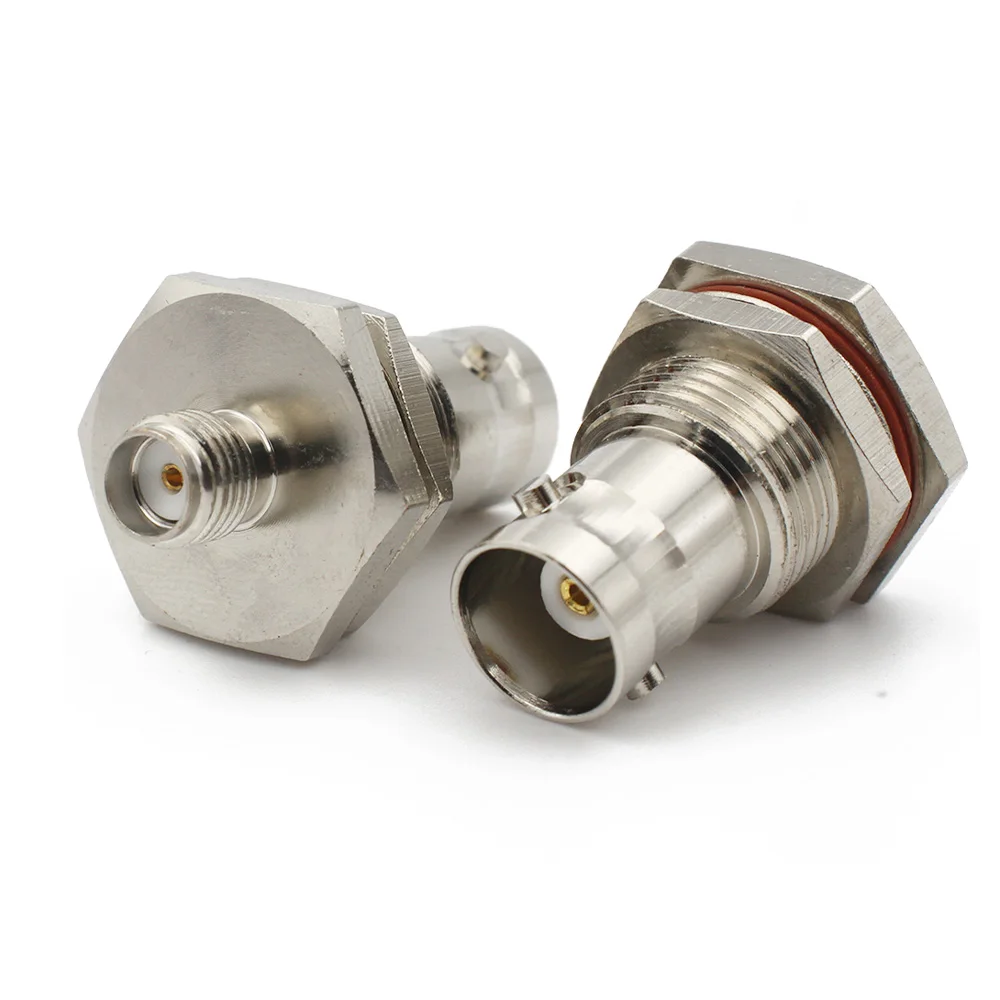BNC female To SMA Female Jack Connector O-ring Washer Water Proof Nickel Plated Brass For WiFi Radio Antenna