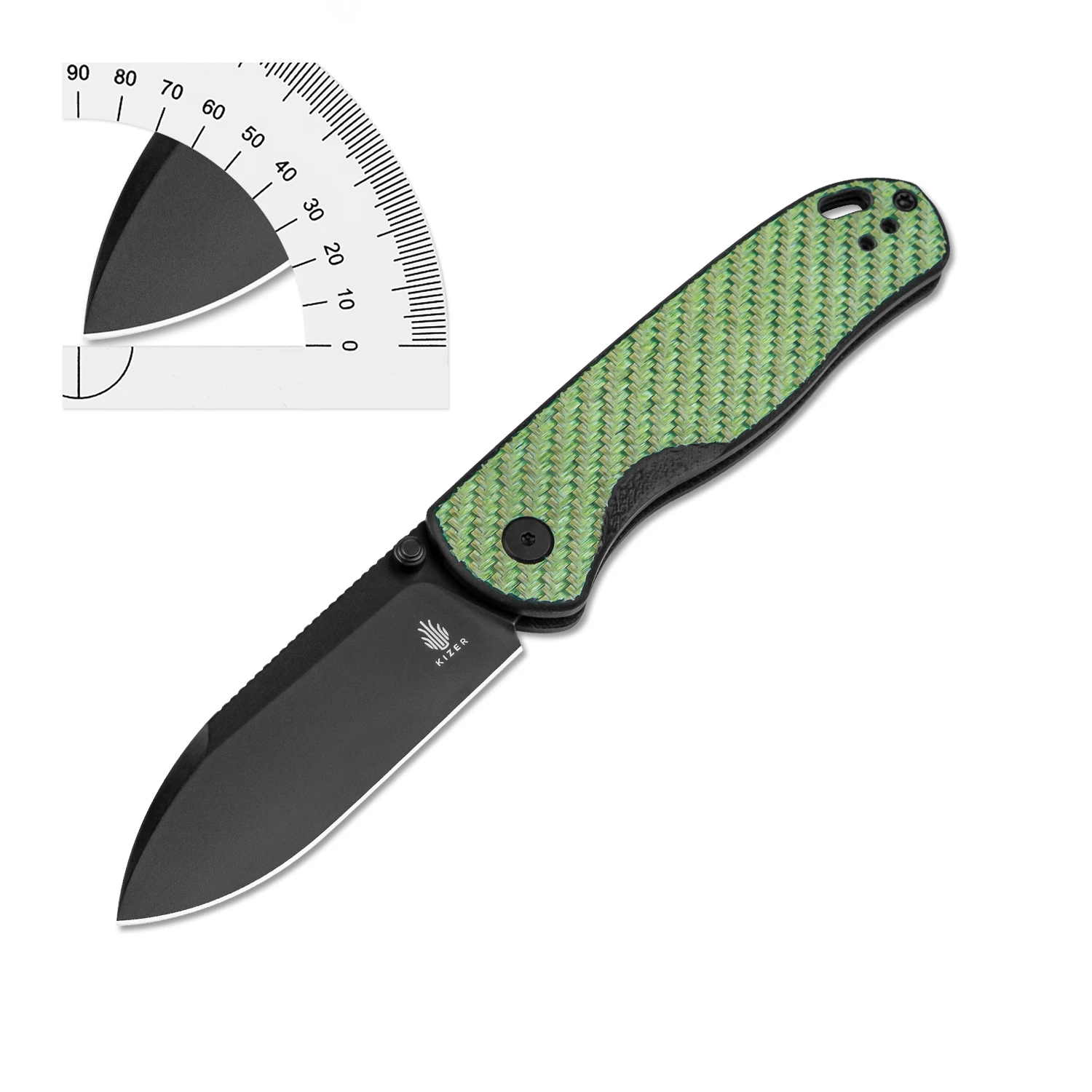 Kizer EDC Pocket Knife Drop Bear V3619A4 G10 Carbon Fiber Handle With Nitro-V Steel Blade 2024 New Travel Camping Knife