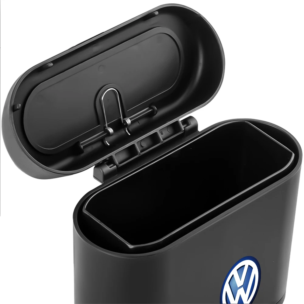 1pc New styling Car Trash Can Storage Box Vehicle Garbage Dust Cas For VW Rline Golf 5 6 Passat Tiguan Touran T-ROC Accessories