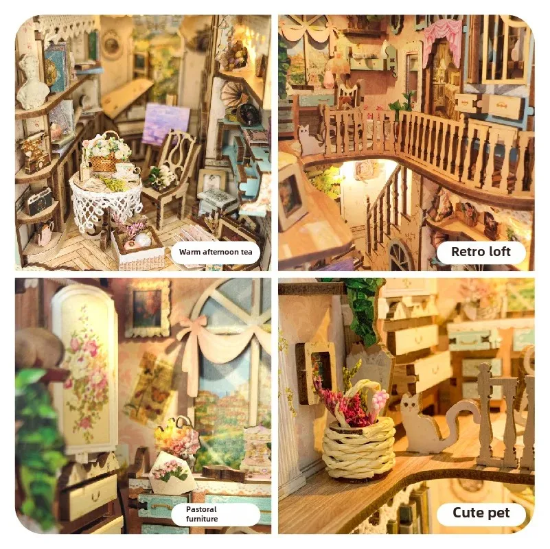 DIY Rural Diary 3D Stereoscopic Handmade Assembly Book Desktop Ornaments Model Toys Birthday Gifts For Motorcycle Fans