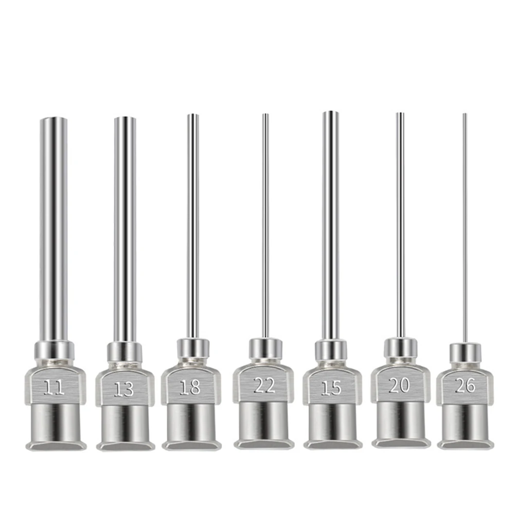 Aguja de máquina dispensadora de 25mm, máquina dispensadora de acero inoxidable, pegamento Industrial = aguja de inyección, fluidos de 8G-30G