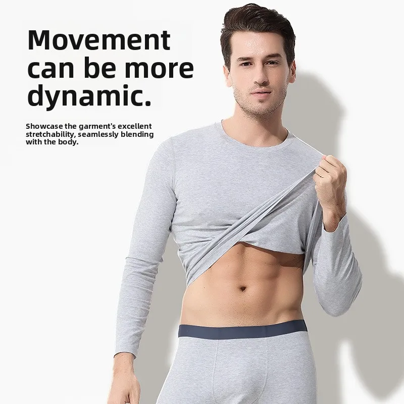 طقم ملابس داخلية قطنية بدون خياطة للرجال دافئة ولطيفة للخريف والشتاء وصل حديثًا سراويل داخلية مرنة ملونة وناعمة وطبقة أساسية ...