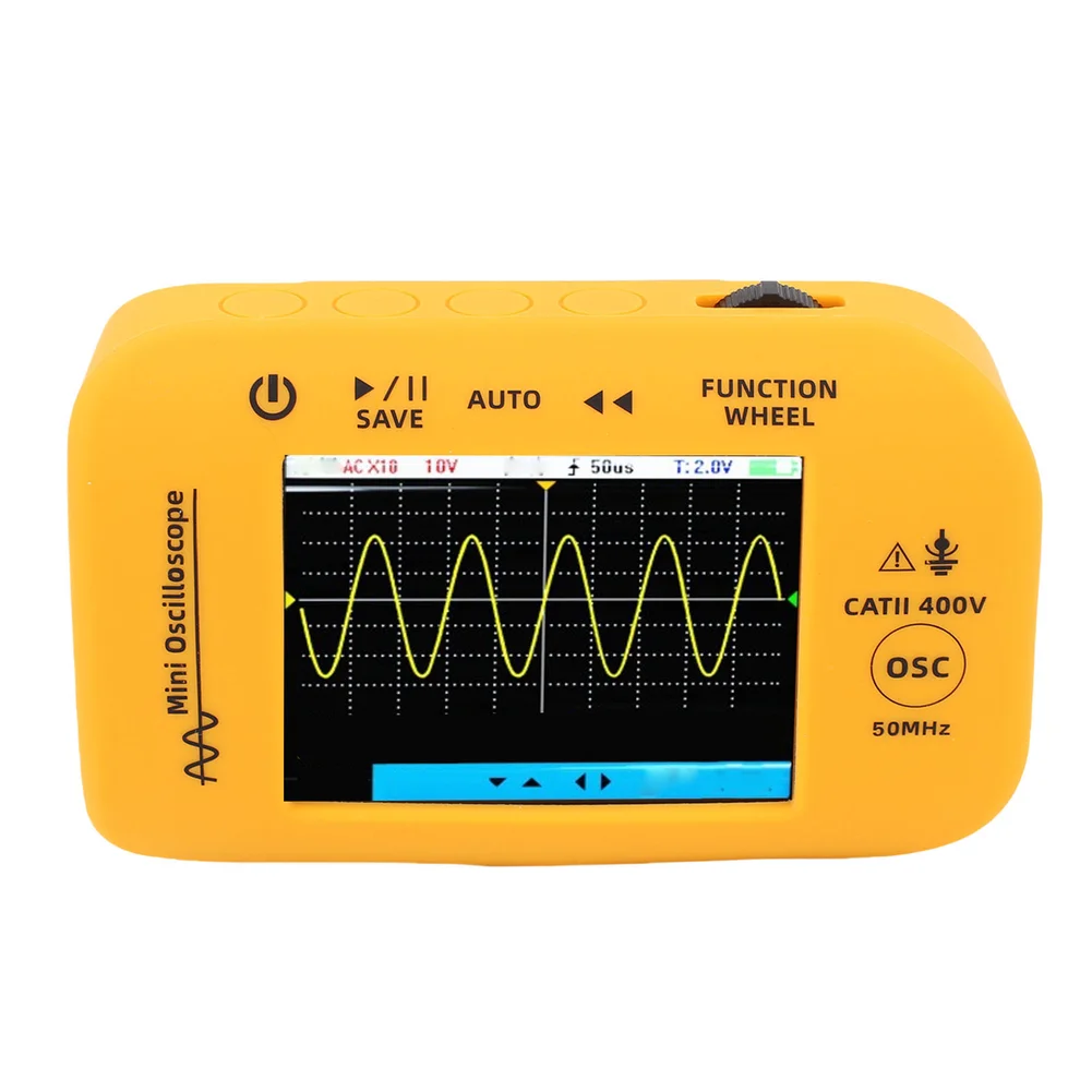 OT4 Digital Oscilloscope 2.8 inch Color Display 50MHz 200MSa/s Sampling Rate ABS Housing for Signal Monitoring