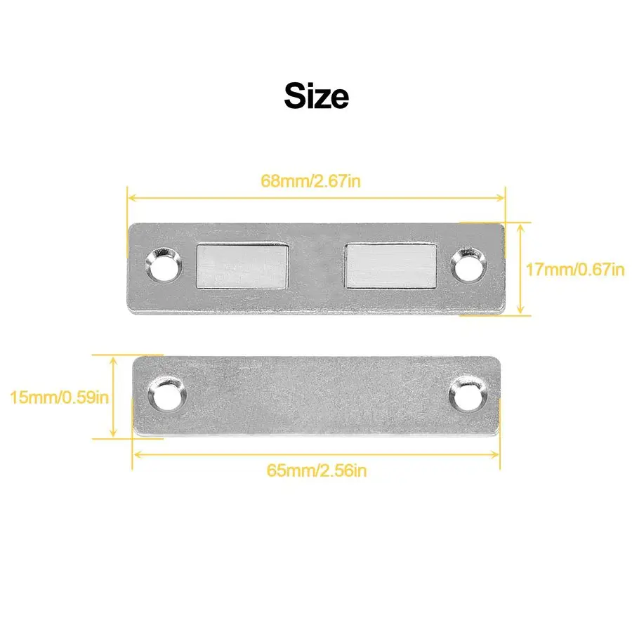 

Magnetic Catch, 20 Pack Silver Long Ultra Thin Magnetic Cabinet Door Catches, Adhesive Cabinet Magnets for Kitchen Drawer Cabine