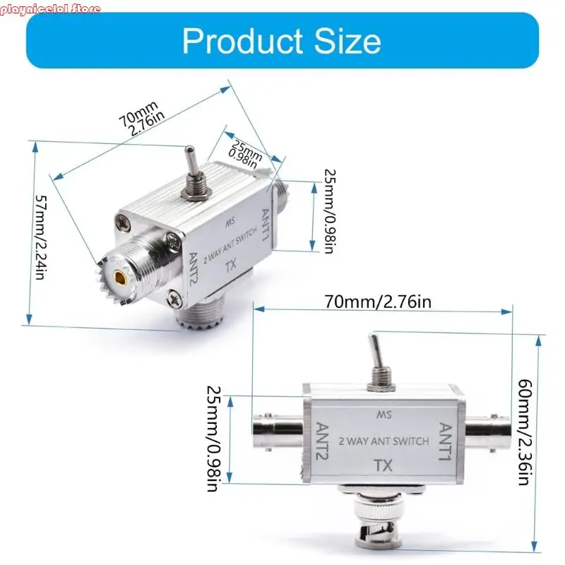 E8BA 2 Port Coaxials مفاتيح مع حماية أرضية لذلك 239 BNC موصلات لراديو HAMS CB 100W 0-50MHz العملية