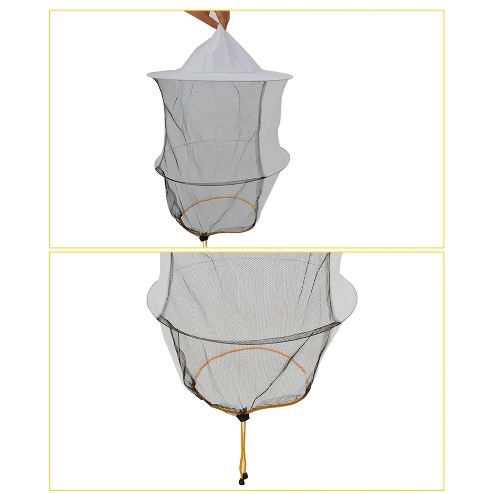 2Pcs Hat Mesh Veils Smock Beekeepers Beekeeping Anti-Bee Half Body Protective Clothe Transparent Breathable Beekeeping Equipment