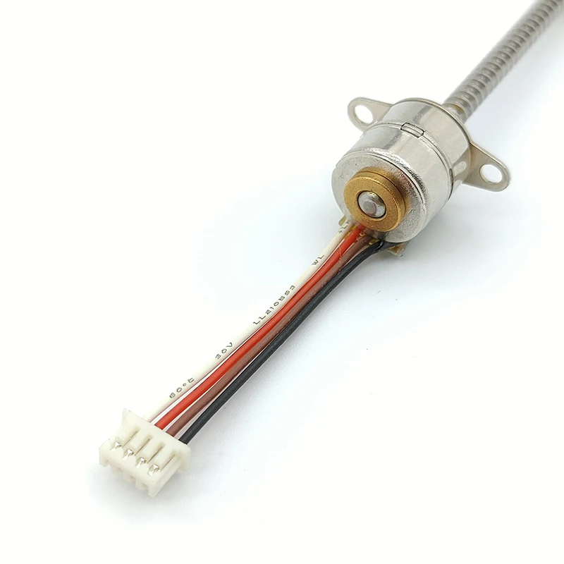 50mm Stroke Mini 10mm Precision Linear Stepper Motor DC 5V 2-Phase 4-Wire Stepping Motor Long Lead Screw Rod Slider Moving Nut