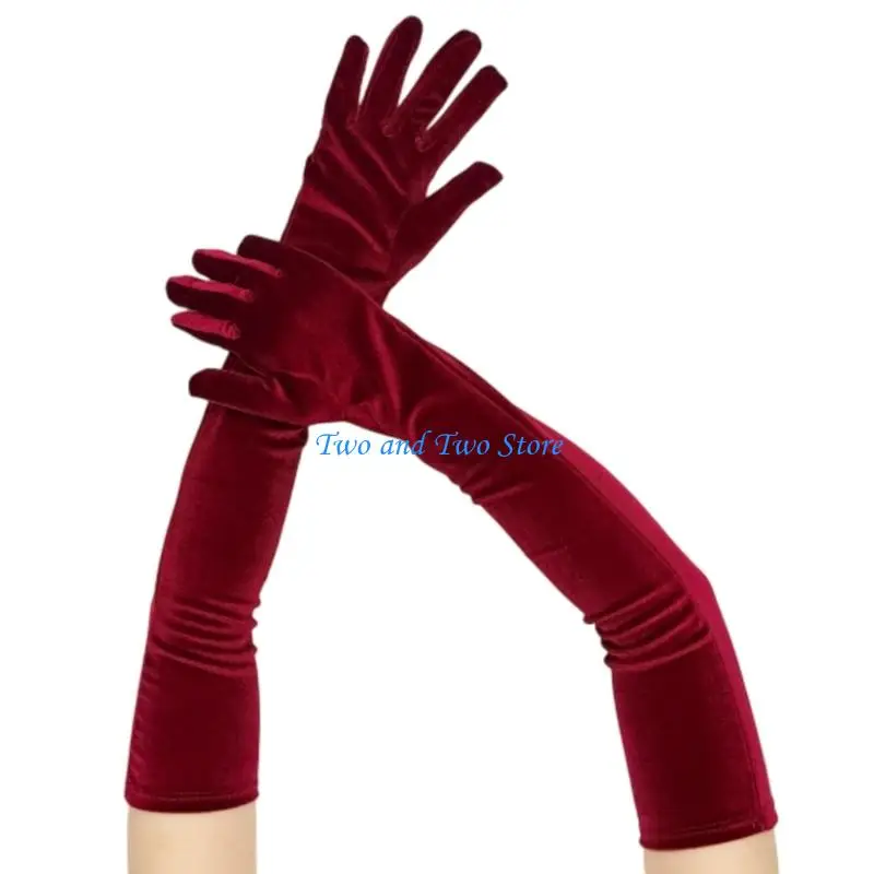 

HX6F Vintage Gloves Women Long Stretchy Formal Event Accessory