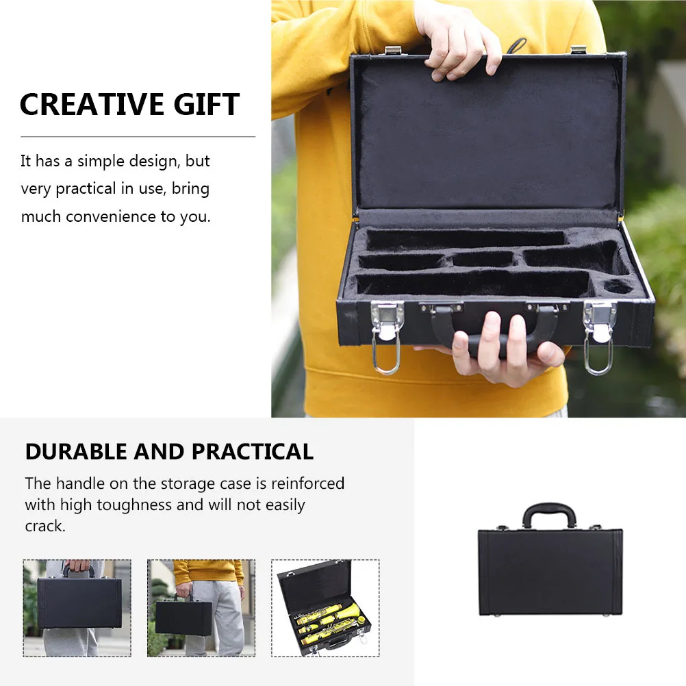 

1 Unit Black Padded Clarinet Case Heavy Duty Protection Box with Strong Handle Secure Transport for Musicians Clarinet Storage