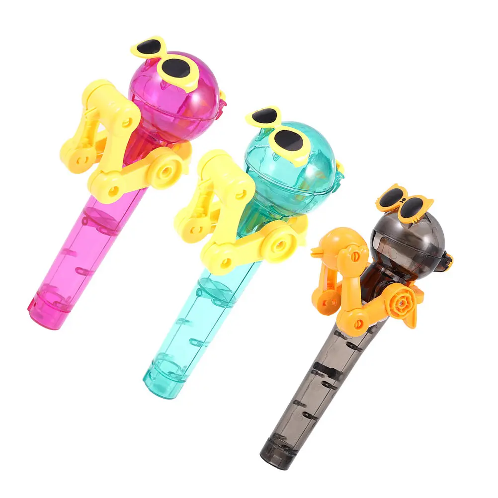 

3Pcs Lollipop Robot Candy Holder Creative Kids Party Gifts Novelty Pop-Up Lollipop Storage Cartoon Plastic Decompression Fun