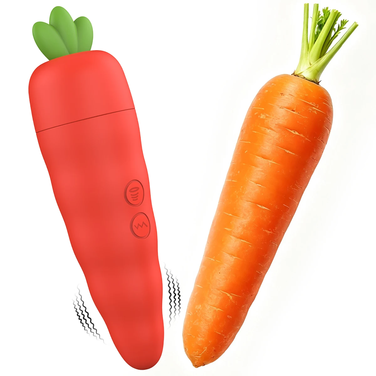 2-in-1 Sucking Vibrating Carrot Vibrator Suitable Women Clitoral Massager G-Spot Stimulation Vagina Masturbation Adult Sex Toys