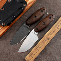 EDC tactical DC53 fixed blade straight knife linen handle outdoor exploration tool hunting self-defense camping portable knife