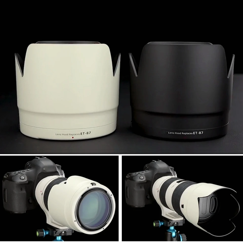 Camera Lens Hood SunShade Mask White Black Light Shield Cover Cap for Canon EF 70-200mm f/2.8L IS USM III II Lenses ET-87