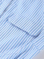 Elegant Women's Striped Long Dress Summer Lace Up Turn-Down Collar Single-breasted Blue A-line Dresses 2026 Lady Holiday Robes - Image 6