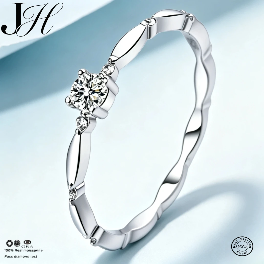JoiasHome – bague moissanite de Style Vintage 0,1 ct pour femme, en argent Sterling 925, bijoux fins, taille 5-9, bague de célébration de fête, nouvelle collection