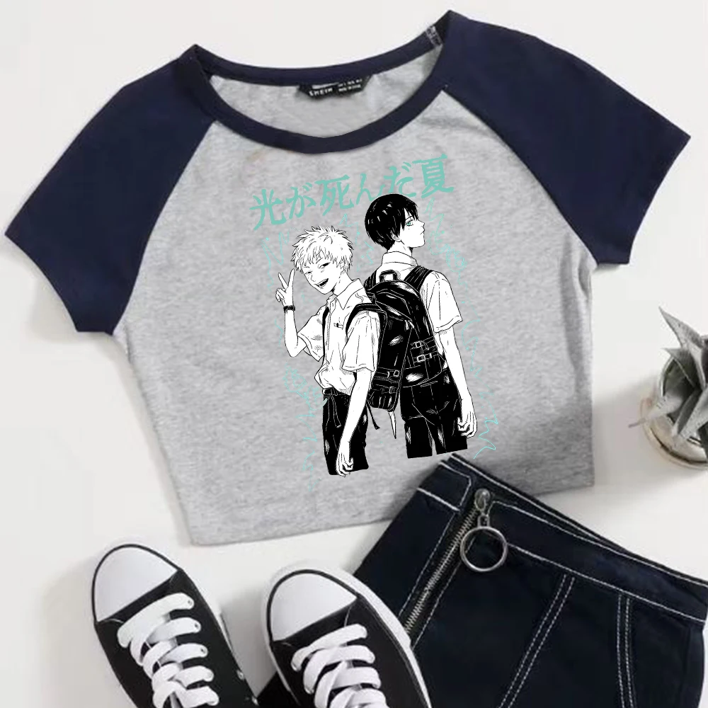 Anime The Summer Hikaru Died Crop Tops Sexy Girl Harajuku Manga Tee T-shirt