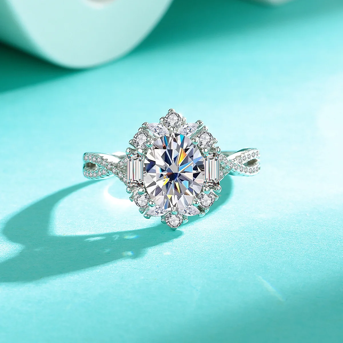 

Платиновые кольца Pt950 овальной огранки D цвета с муассанитом и Gra, обручальные кольца из белого золота 18 карат, обручальное кольцо с бриллиантом для женщин