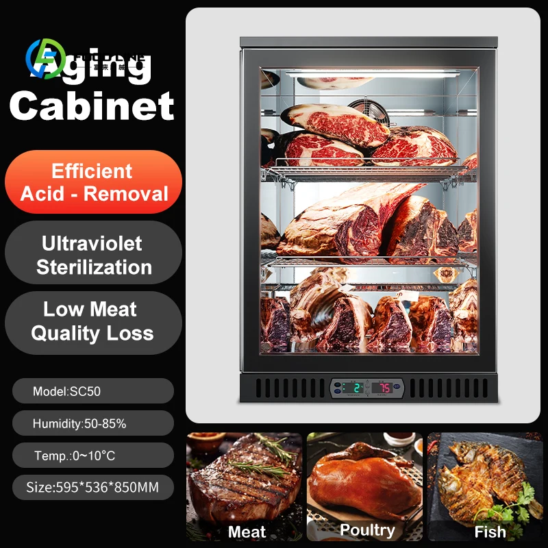 Meat Fridge Dry Aging Cabinet Maturing Refrigerator Fish Steak Fermenting Dry Aged Refrigeration Equipment Beef Dry Ager