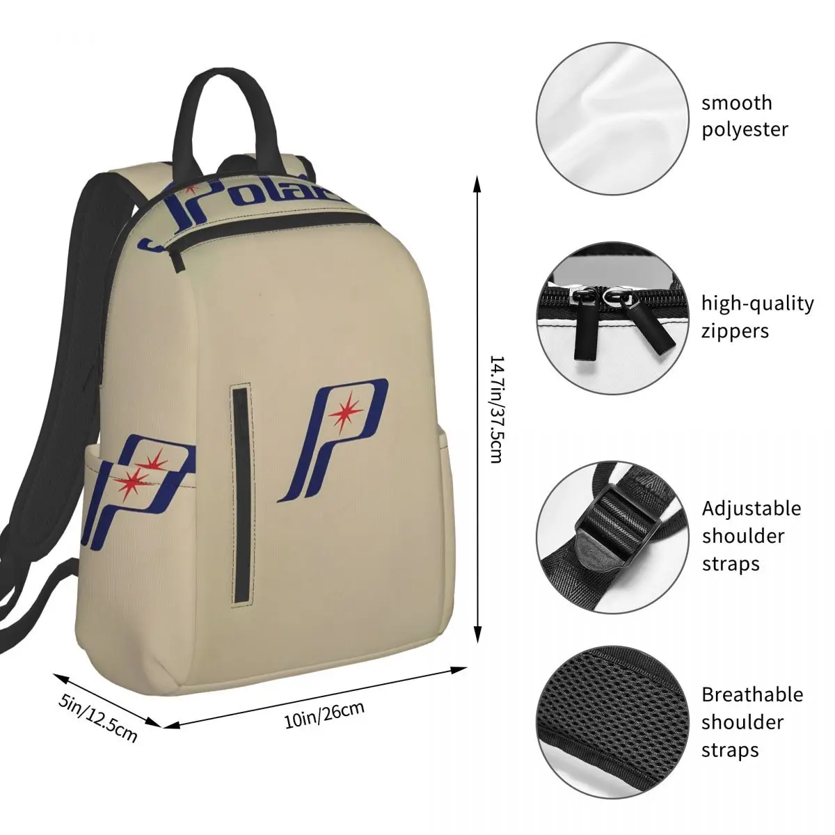 Polaris Logo (5) Backpack Student BookBag Boys Girls School Bag Computer Shoulder Bags Men Women