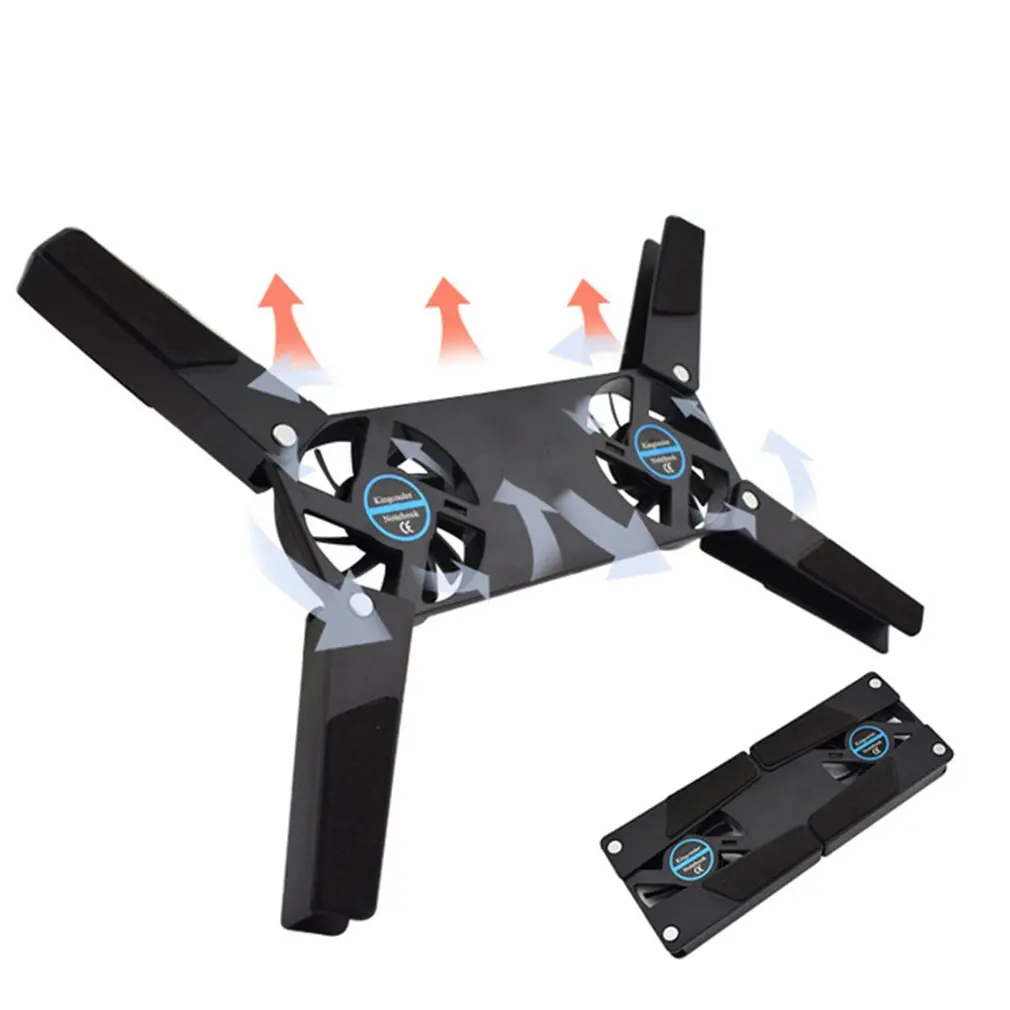 Laptop Desktop Stehen Dual Lüfter Laptop Cooling Pad Faltbare Unterstützung Rack Computer Komponenten Laptop Tisch Klapp Halter