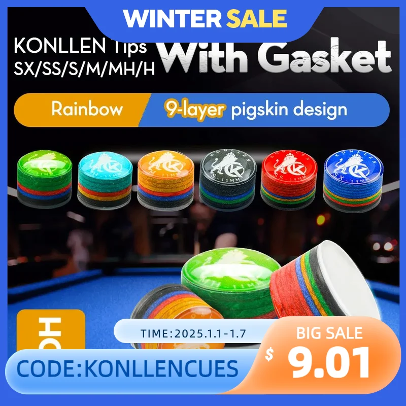 Kon llen Regenbogens pitzen Queue-Spitzen 11/14mm mehr schicht ige Cuetips Snooker Härte s/ss/sx/m/mh/h Schweine haut crical Queue-Spitze Zubehör