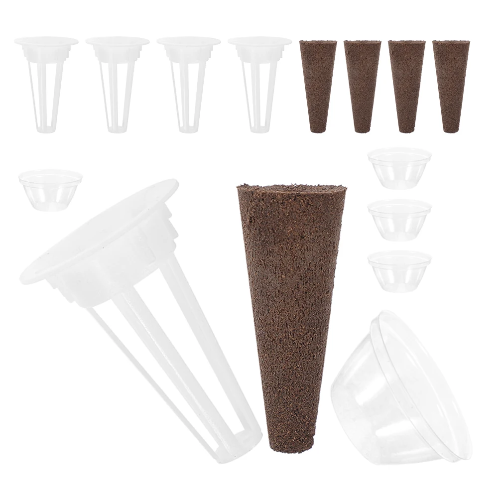

15 Pieces Hydroponic Growing Basket Set Plant Starter Pots Sponge Absorption System Net Containers Micro Gardening