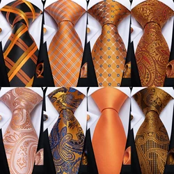 DiBanGu 2018 Nieuwe Collectie 12 Stijlen Zijde Banden Voor 8.5CM Oranje Kleur mannen Stropdassen Voor Business Trouwpak hals Tie Gravatas