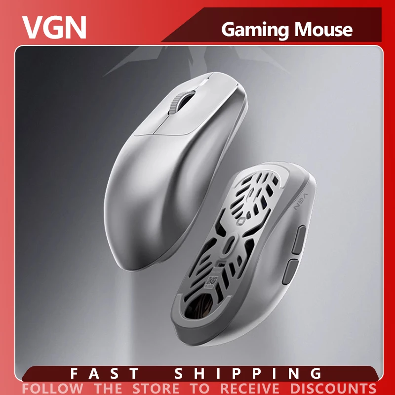 VGN 경쟁용 게이밍 마우스 마그네슘 합금 54g 경량 듀얼 8K 무선 마우스 42000dpi PAW3950 센서 게이밍 e스포츠용