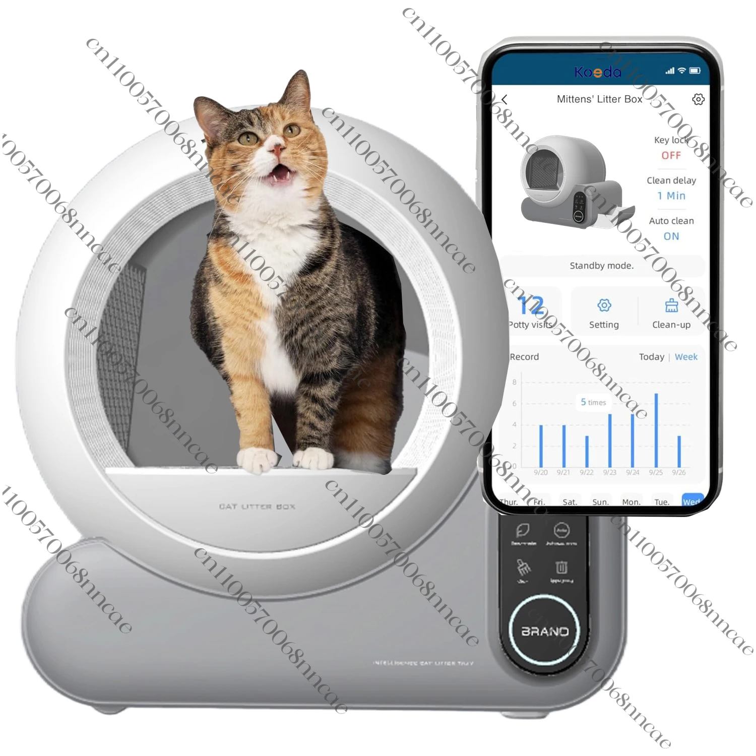 

Large Capacity 70L Intelligent Automatic Odorless Self-Cleaning Litter Box Cats Dogs Dust-Free Easy Clean Feature Plastic