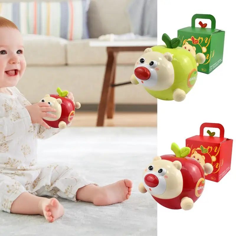 Wobble Doll Dla Dzieci Owoce Rolling Shaking Toys Niedźwiedź Wobbler Ząbkowanie Zabawka Edukacyjna Wobbling Player Zabawka Z Dzwonkiem i Dźwiękiem