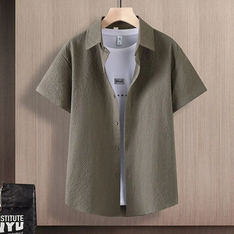 

Мужская футболка из ледяного шелка с охлаждающим эффектом, повседневная, из ткани Bubble Cloth, приталенная, летняя, модная, стандартная модель, из полиэфирного волокна