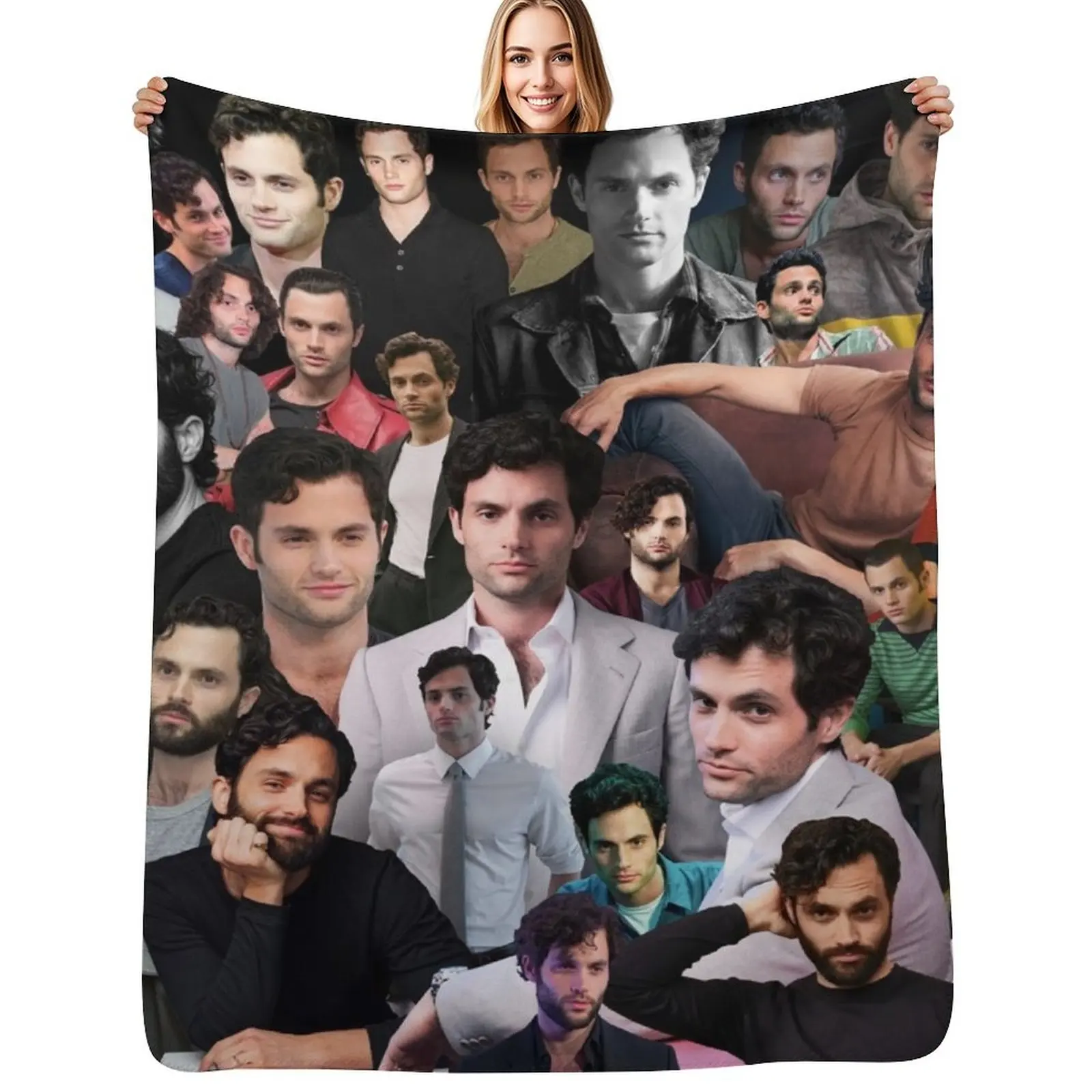 Penn Badgley Throw Blanket Warm Plush Fuzzy Blanket for Living Room