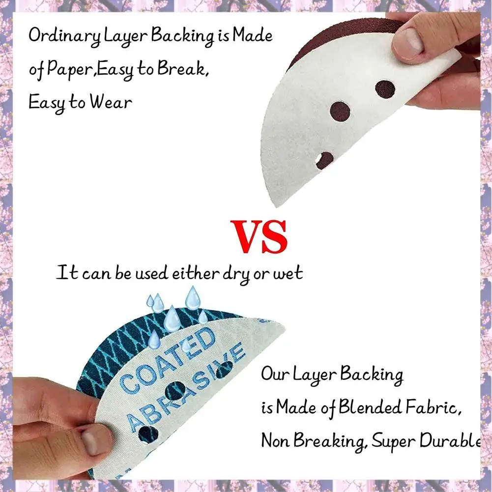 2025 تريند 70 قطعة ورق الصنفرة المدارية 5 بوصة 8 فتحات قرص الصنفرة ورق الرمل 320 حصى لأقراص الصنفرة المعينية المضادة للحجب