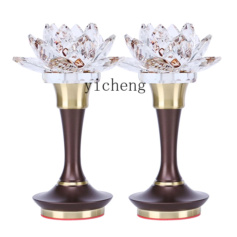 

ZC copper crystal lotus ornament Buddha for a pair of household plug-in LED Buddha lighting