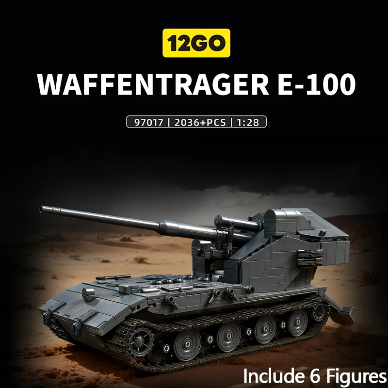 

E-100 Heavy Tank Waffentrager Military WW2 Army Main Germany Battle Soldier Building Blocks Bricks Set For Children Boys Gifts