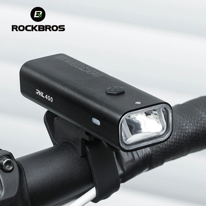 ROCKBROS lampka rowerowa 200/400/600/800LM typu C ładująca lampka rowerowa lampa przednia reflektor aluminiowy IPX6 wodoodporne akcesoria rowerowe
