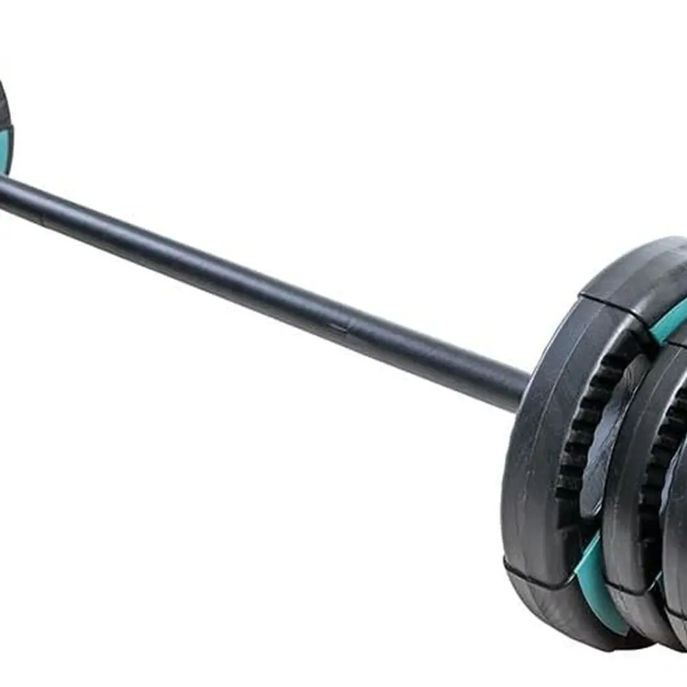 Barbell Weight Set for Home Gym with 55” padded Bar - Adjustable Weights for Exercise, Lifting, and to Build Muscle