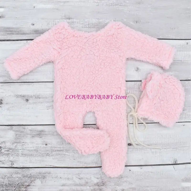 

2pcs новорожденный фотосъемник комбинезон медведя ушная шляпа детская фото одежда набор 4xbc