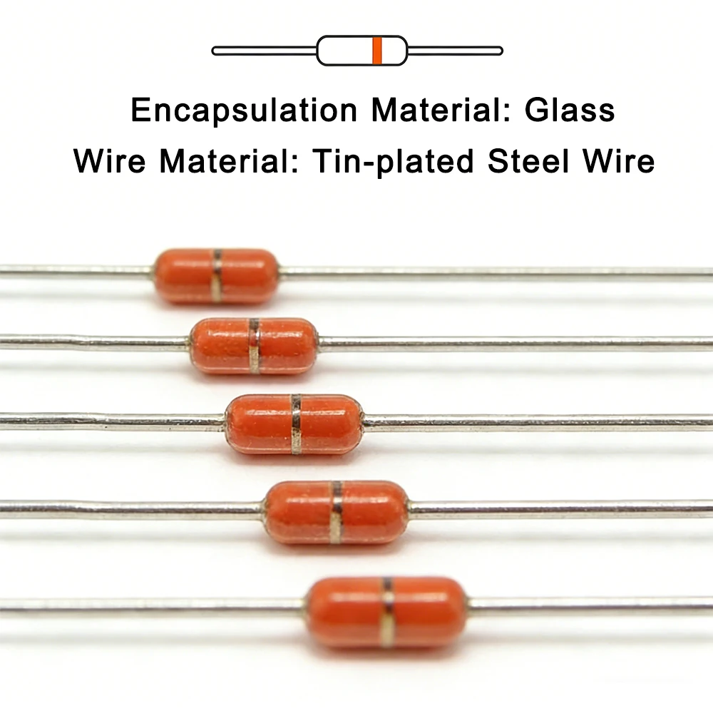 1000PCS MF58 NTC Thermistor 10K 50K 100K Ohm Glass Sealed Resistor Temperature Sensor B3950 5% for Induction Cooker Oven