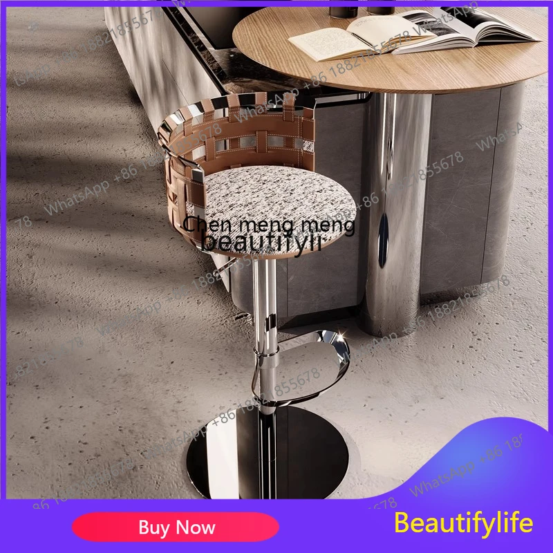 

X k178 4050 ss Minimalist Adjustable Modern Simple High Stool Rotating Island Chair Bar Stool for Home Use